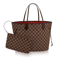 L Vuitton N41358 Neverfull MM Shoulder Bag Damier Ebene Canvas