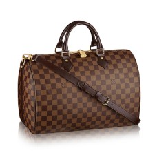 L Vuitton N41366 Speedy Bandouliere 35 Tote Bag Damier Ebene Canvas