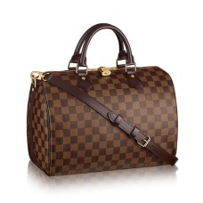 L Vuitton N41367 Speedy Bandouliere 30 Tote Bag Damier Ebene Canvas