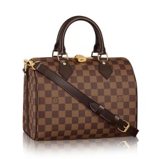 L Vuitton N41368 Speedy Bandouliere 25 Tote Bag Damier Ebene Canvas