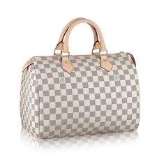 L Vuitton N41370 Speedy 30 Tote Bag Damier Azur Canvas