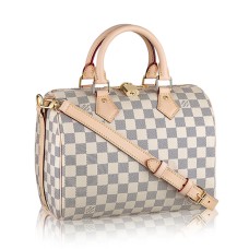 L Vuitton N41374 Speedy Bandouliere 25 Tote Bag Damier Azur Canvas