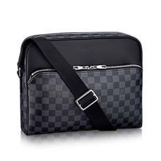 L Vuitton N41409 Dayton Reporter MM Messenger Bag Damier Graphite Canvas
