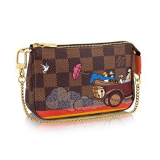 L Vuitton N41426 Mini Pochette Accessoires Evasion Damier Ebene Canvas L Vuitton N41426 Mini Pochette Accessoires Evasion Damier Ebene Canvas