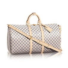 L Vuitton N41429 Keepall Bandouliere 55 Duffel Bag Damier Azur Canvas L Vuitton N41429 Keepall Bandouliere 55 Duffel Bag Damier Azur Canvas