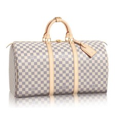 L Vuitton N41430 Keepall 50 Duffel Bag Damier Azur Canvas L Vuitton N41430 Keepall 50 Duffel Bag Damier Azur Canvas
