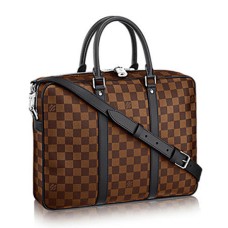 L Vuitton N41466 Porte-Documents Voyage PM Briefcase Damier Ebene Canvas