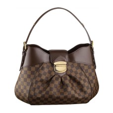 L Vuitton N41541 Sistina MM Hobo Bag Damier Ebene Canvas