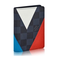 L Vuitton N41591 Pocket Organizer Regatta Damier Cobalt Canvas