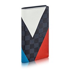 L Vuitton N41593 Brazza Wallet Regatta Damier Cobalt Canvas