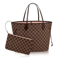 L Vuitton N41603 Neverfull MM Shoulder Bag Damier Ebene Canvas