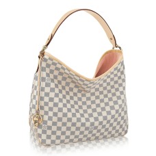 L Vuitton N41607 Delightful MM Hobo Bag Damier Azur Canvas