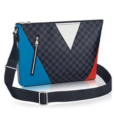L Vuitton N41640 Mick MM Regatta Messenger Bag Damier Cobalt Canvas