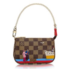 L Vuitton N41667 Mini Pochette Accessoires Damier Ebene Canvas L Vuitton N41667 Mini Pochette Accessoires Damier Ebene Canvas