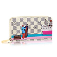 L Vuitton N41668 Zippy Wallet Damier Azur Canvas