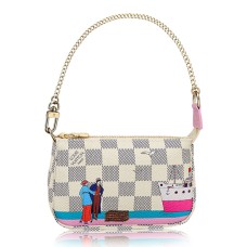 L Vuitton N41669 Mini Pochette Accessoires Damier Azur Canvas L Vuitton N41669 Mini Pochette Accessoires Damier Azur Canvas