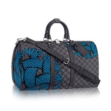L Vuitton N41700 Keepall Bandouliere 45 Duffel Bag Damier Graphite Canvas