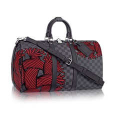 L Vuitton N41701 Keepall Bandouliere 45 Duffel Bag Damier Graphite Canvas L Vuitton N41701 Keepall Bandouliere 45 Duffel Bag Damier Graphite Canvas
