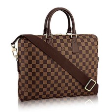L Vuitton N42242 Porte Documents Jour Briefcase Damier Ebene Canvas