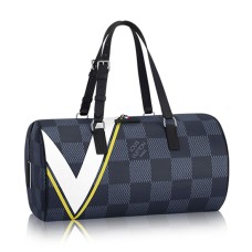 L Vuitton N44013 Sac Polochon Duffel Bag Damier Cobalt Canvas