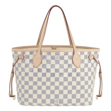 L Vuitton N51110 Neverfull PM Shoulder Bag Damier Azur Canvas