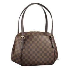 L Vuitton N51174 Belem MM Hobo Bag Damier Ebene Canvas