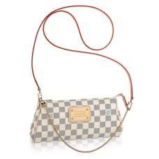 L Vuitton N55214 Eva Clutch Damier Azur Canvas