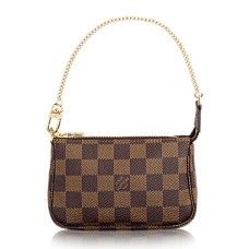 L Vuitton N58009 Mini Pochette Accessoires Damier Ebene Canvas L Vuitton N58009 Mini Pochette Accessoires Damier Ebene Canvas