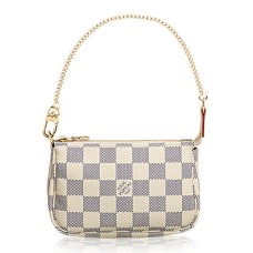 L Vuitton N58010 Mini Pochette Accessoires Damier Azur Canvas L Vuitton N58010 Mini Pochette Accessoires Damier Azur Canvas