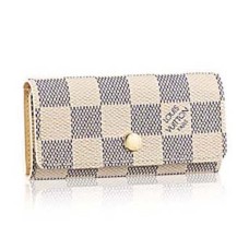 L Vuitton N60020 4 Key Holder Damier Azur Canvas L Vuitton N60020 4 Key Holder Damier Azur Canvas