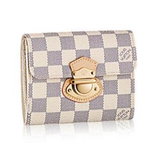 L Vuitton N60030 Joey Wallet Damier Azur Canvas