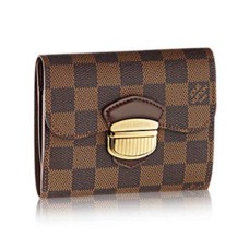 L Vuitton N60034 Joey Wallet Damier Ebene Canvas