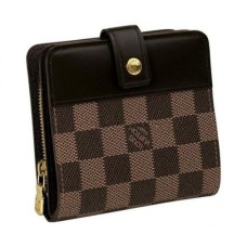 L Vuitton N61668 Zip Compact Wallet Damier Ebene Canvas