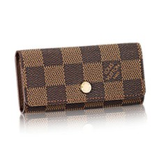 L Vuitton N62631 4 Key Holder Damier Ebene Canvas L Vuitton N62631 4 Key Holder Damier Ebene Canvas
