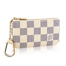 L Vuitton N62659 Key Pouch Damier Azur Canvas