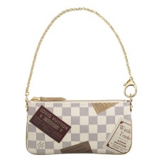 L Vuitton N63078 Pochette Milla MM Damier Azur Canvas L Vuitton N63078 Pochette Milla MM Damier Azur Canvas