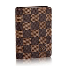 L Vuitton N63145 Pocket Organizer Damier Ebene Canvas