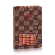 L Vuitton N63189 Passport Cover Damier Ebene Canvas