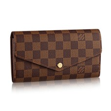 L Vuitton N63209 Sarah Wallet Damier Ebene Canvas L Vuitton N63209 Sarah Wallet Damier Ebene Canvas