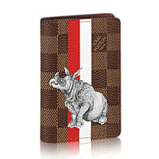 L Vuitton N63349 Pocket Organizer Damier Ebene Canvas