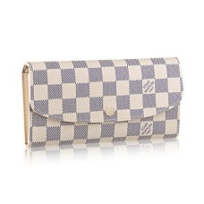 L Vuitton N63546 Emilie Wallet Damier Azur Canvas L Vuitton N63546 Emilie Wallet Damier Azur Canvas