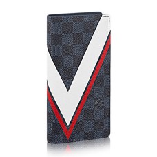 L Vuitton N64003 Brazza Wallet Damier Cobalt Canvas