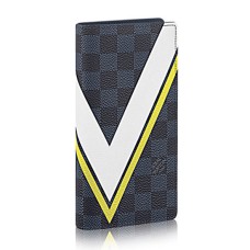 L Vuitton N64004 Brazza Wallet Damier Cobalt Canvas