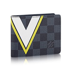 L Vuitton N64010 Slender Wallet Damier Cobalt Canvas